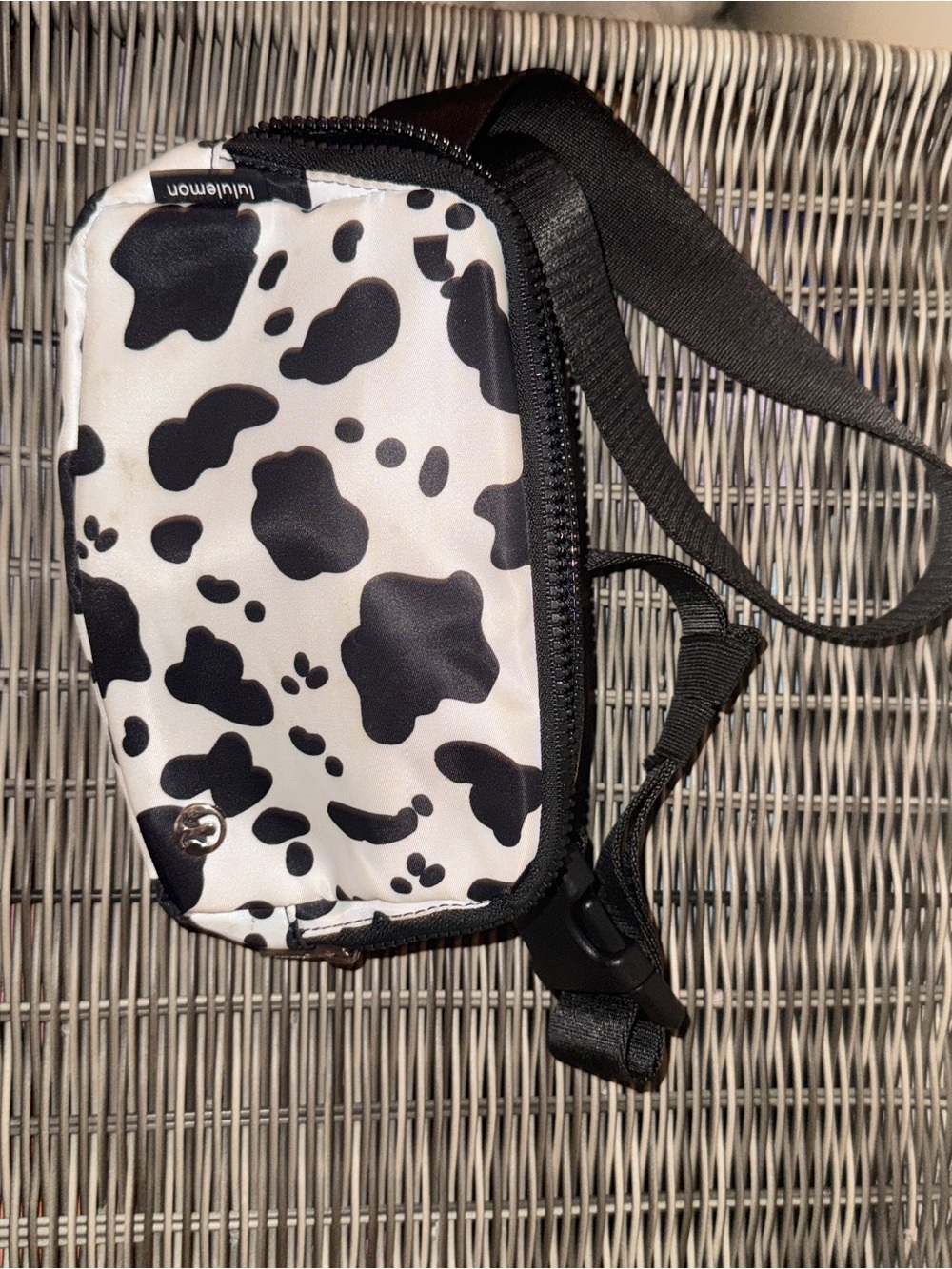 lululemon athletica Black and White Cow Print Belt Bag